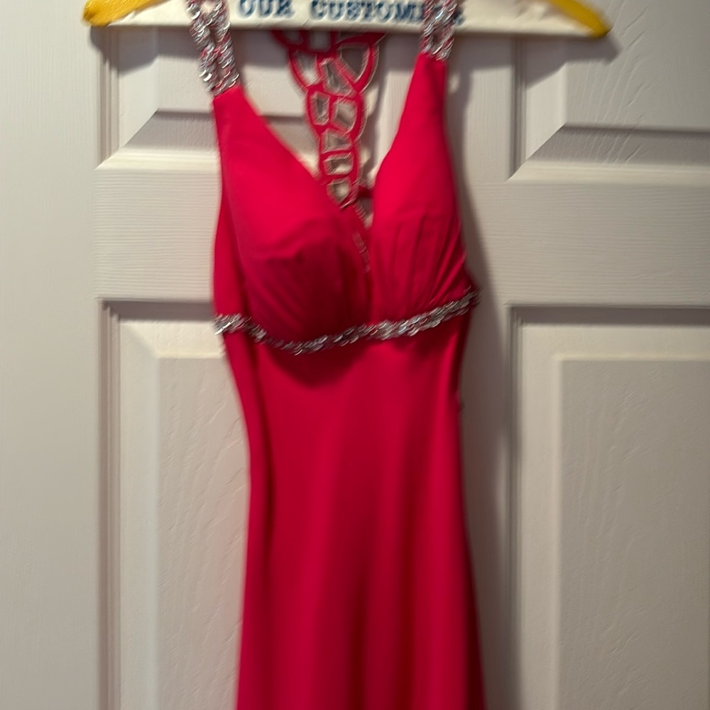 Pink long beaded gown